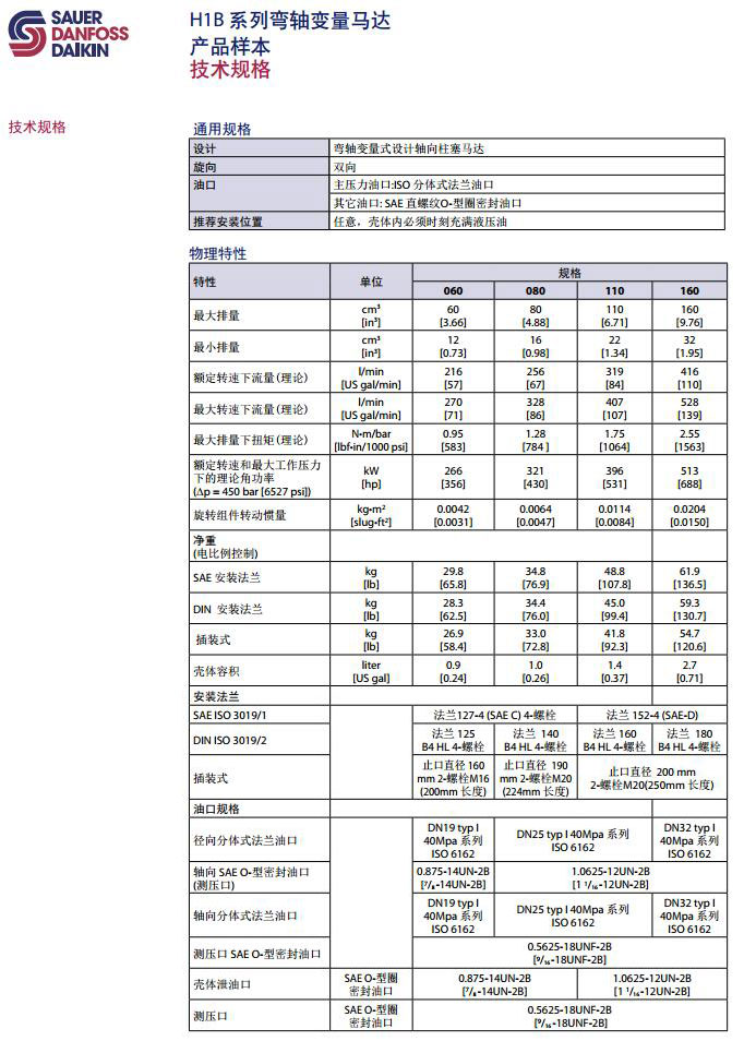 丹佛斯液壓馬達 H1B